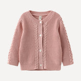 Cable Knit Cardigan in Pink